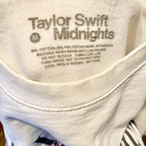 Taylor Swift Eras Tour Midnights White Crewneck Sweatshirt, Size‎ Medium, NWOT - Picture 8 of 10
